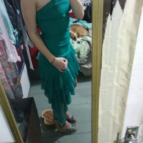 Turquoise sparkly dress - Picture 3 of 3